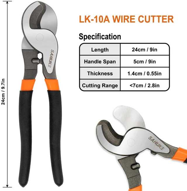 Alt view image 3 of 7 - Battery Cable Lug Crimping Tool AWG 10-1/0 & Heavy Duty Wire Cutter Terminal Crimper AWG 10 8 6 4 2 1/0 for Wire Connectors, Copper Lug Crimping Tool for Electrical Wiring/Marine/RV Cable