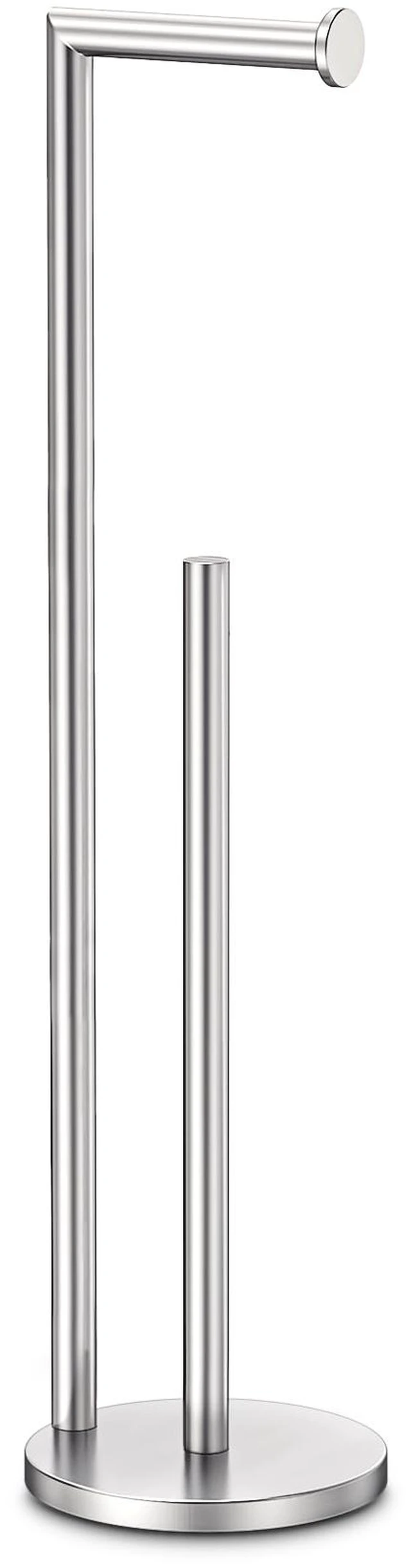 Main image of Toilet Paper Holder Stand, Rustproof Bathroom Free Standing, Brushed Nickel Stainless Steel Toilet Paper Holder,Toilet Paper Roll Holder for 4 Rolls with Non-Slip Stable Base,Bathroom Organizers