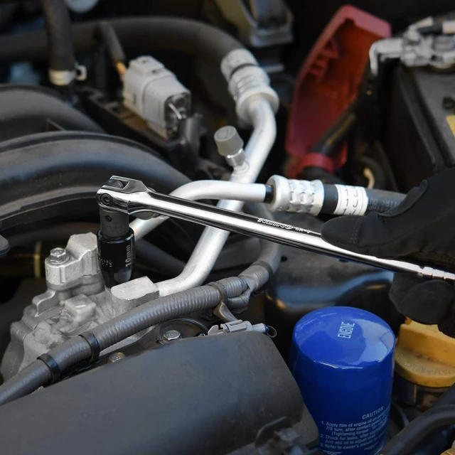Alt view image 6 of 6 - 00339A 3/8-Inch-Drive Premium Breaker Bar, 12 Inches Long, Nut Breaker Bar, 180-Degree Flex Cr-Mo Head with Cr-V Steel Construction