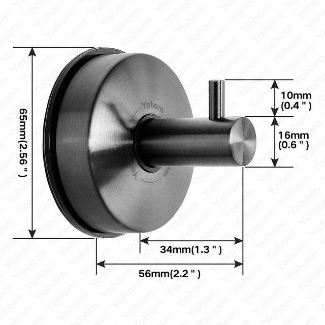Alt view image 6 of 7 - Suction Cup Hooks Shower Towel Holder Stainless Steel Vacuum Bathroom Shower Hook Suction Towel Rack Kitchen Organizer for Bathrobe Loofah Washcloth Brushed Black 4 Pcs
