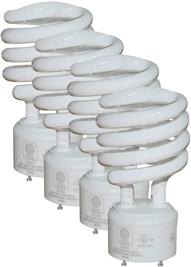 Main image of GU24 23W T2 Spiral CFL Light Bulb 6500K Super White 2-Prong