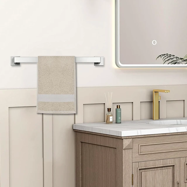 Alt view image 2 of 7 - Towel Bar - 23.6 Inch Bathroom Towel Holder - Brushed Nickel Stainless Steel Towel Racks for Bathroom Wall Mounted, Towel Rod for Bathroom Wall