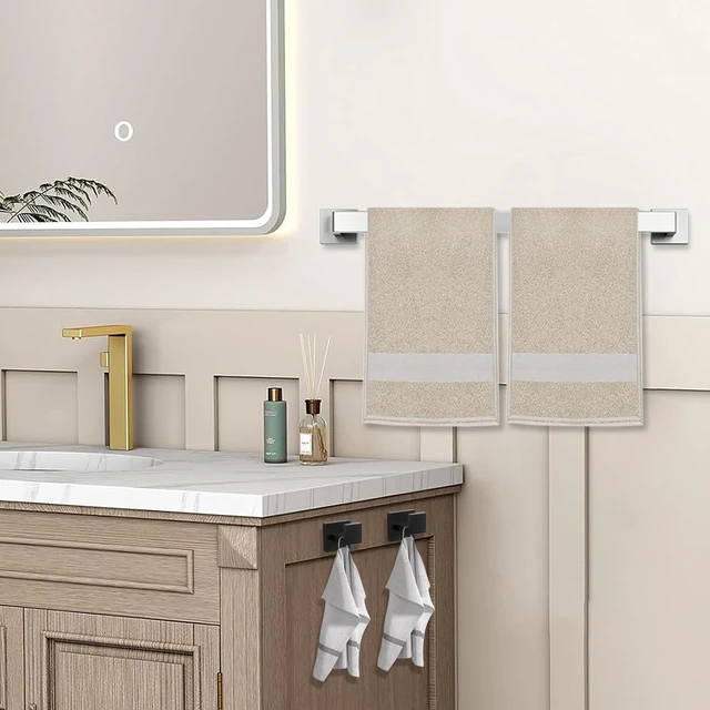 Alt view image 3 of 7 - Towel Bar - 23.6 Inch Bathroom Towel Holder - Brushed Nickel Stainless Steel Towel Racks for Bathroom Wall Mounted, Towel Rod for Bathroom Wall