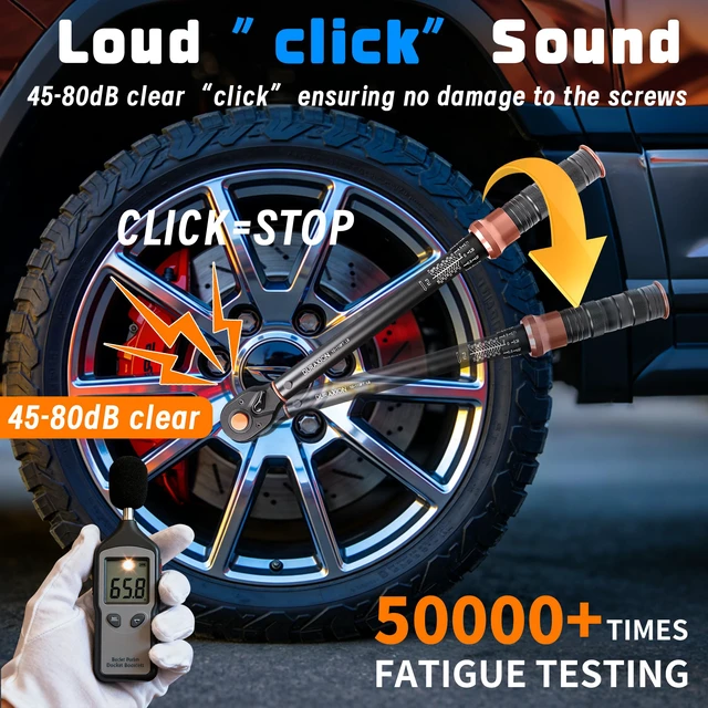 Alt view image 4 of 7 - Torque Wrench 3/8-Inch Drive Dual Range Scales 10-110 Ft-Lb/13.56-149.14Nm ±3% Precision, 72 tooth Dual-direction Torque Wrenches for Bike, Motorcycle and Car Repair