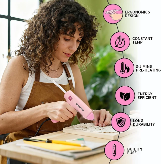 Alt view image 5 of 7 - 188PCS Pink Cordless Drill Tool Set For Women Tool Kit For Home Box All-In-One Basic Household Tool Box, Glue Gun Accessories DIY, CR-V Steel, Sturdy Storage Case Auto Repair Kit For Men