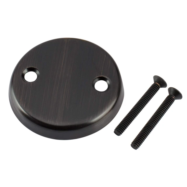 Alt view image 3 of 7 - Tip-Toe Bathtub Drains Trim Set with Two-Hole Overflow Faceplate, Replacement Bath Drain Trim Kit with 2-Hole Overflow Faceplate and Universal Fine/Coarse Thread (Oil Rubbed Bronze)
