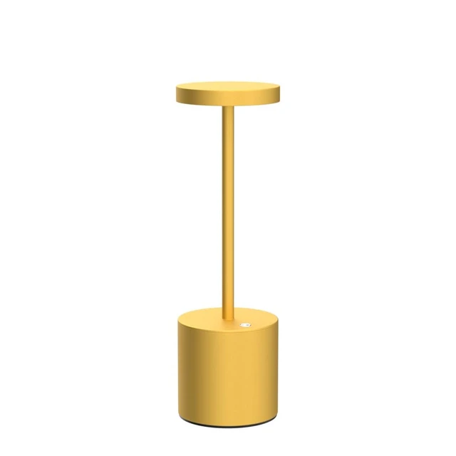 Alt view image 4 of 7 - LED Cordless Table Lamps, 5000mAh Rechargeable Table Light Portable Outdoor Table Lamp, 3 Color Stepless Dimming Battery Powered Lamp for Dinner/Patio/Restaurant/Bedroom (Gold)