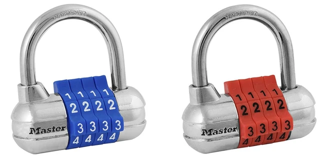 Main image of Combination Padlock, Resettable, Indoor Lock, 2-Pack 1523EC2 Strong, Durable Locker Lock; Aluminum and Steel Gym Lock, Indoor Resettable Padlock, Colors May Vary