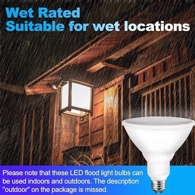 Alt view image 3 of 7 - Energetic LED Flood PAR38 Light Bulb, 3000K Warm White, 90W Equivalent, Efficient 11W, Wet Rated, 900 Lumens, Medium Base, Non-Dimmable, 2 Pack