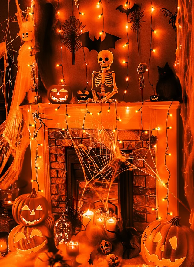 Alt view image 4 of 7 - 2 Pack Orange Halloween Mini Lights, 10 Feet 50 Count Mini String Lights