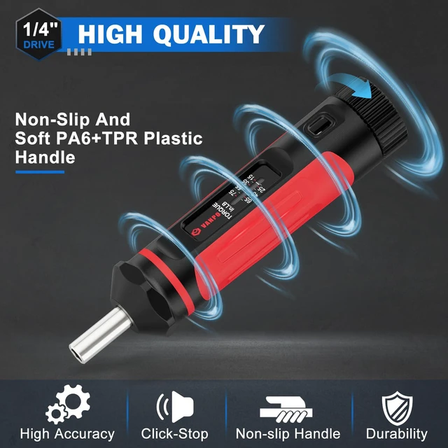 Alt view image 4 of 7 - Torque Screwdriver 15-75 in-lb, 1/4" Drive Precision Driver Set Inch Pounds Torque Wrench, 40 S2 Steel Bits for Gunsmithing, Bike Repair, Scope Mounting, Maintenance, DIY