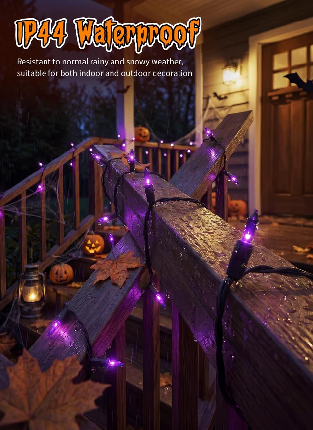 Alt view image 5 of 7 - 2 Pack Purple Halloween Mini Lights, 10 Feet 50 Count Mini String Lights