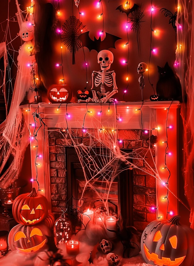 Alt view image 4 of 7 - 2 Pack Orange & Purple Halloween Mini Lights, 10 Ft 50 Count String Lights