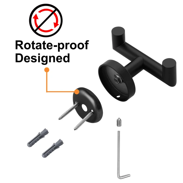 Alt view image 6 of 6 - Towel Hooks for Bathrooms,Towel Hook for Kitchen Bathroom,SUS304 Stainless Steel Coat Hook,Heavy Duty Double Holder Robe Hooks for Hanging Towels,Coats,Sponges,Clothes,Wall Mount,Matte Black,4Pack