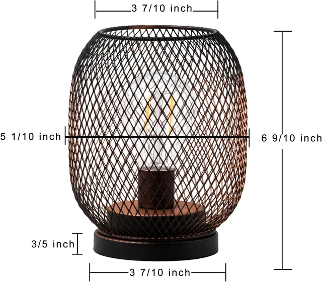 Alt view image 3 of 7 - Set of 2 Battery Operated Lamp LED Table Lantern, Brown Metal Cage Cordless Lamps with LED BulbVintage Decorative Outdoor Lantern for Weddings, Parties, Patio, Events for Indoors Shelf Decor