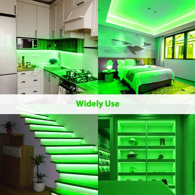 Alt view image 5 of 6 - LED Strip Lights, Green Neon Rope, 0.39in/Cut DIY, 16.4ft, 12V Waterproof, Silicone Flexible, Connectable for Bedroom, Cabinet, Commercial Sign Decor, 6mm Wide, Not Included Power Adapter