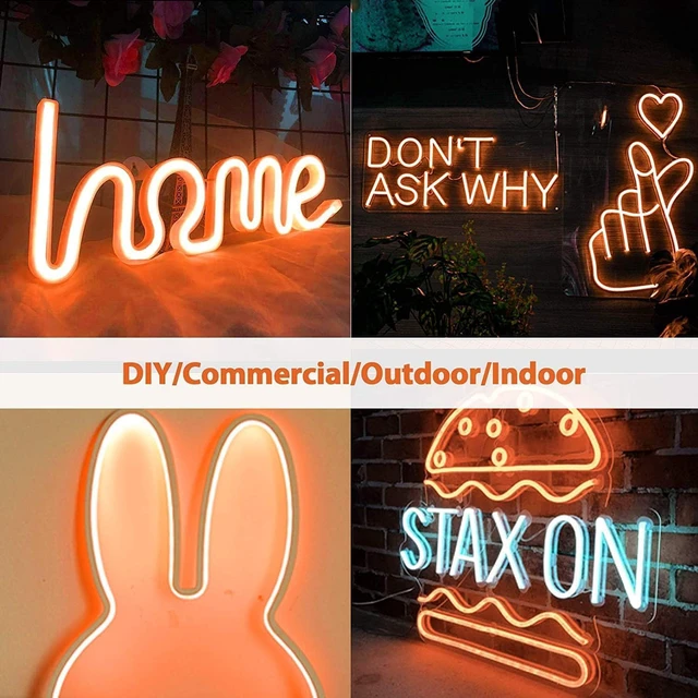 Alt view image 5 of 6 - LED Strip Lights, Orange Neon Rope, 0.39in/Cut DIY, 16.4ft, 12V Waterproof, Silicone Flexible, Connectable for Bedroom, Cabinet, Commercial Sign Decor, 6mm Wide, Not Included Power Adapter