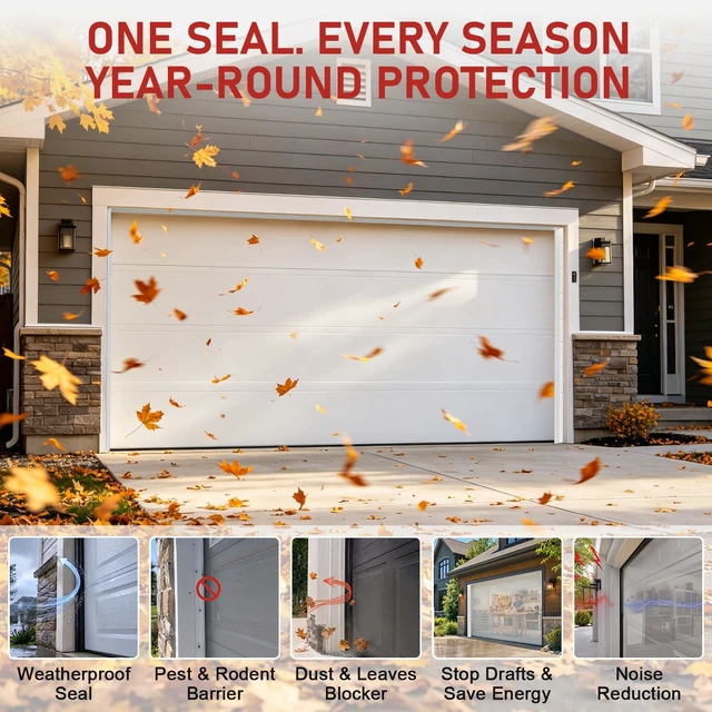 Alt view image 3 of 7 - Garage Door Seal Top and Sides - 23 Ft Garage Door Weather Stripping Side Seal, Heavy Duty Weatherproof TPE, Insulates, Prevents Drafts, Easy Installation for Homeowners and DIYers