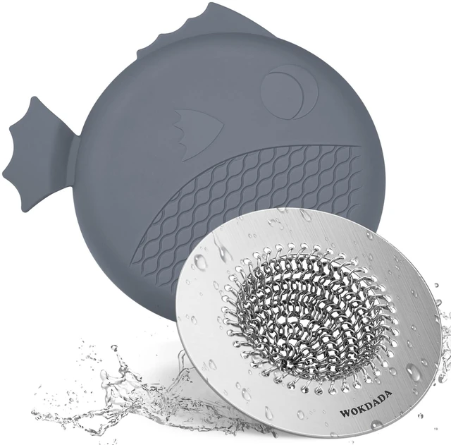 Main image of Reversible Sink Drain Strainer & Kitchen Sink Stopper Set, Anti-Clog Fast Drainage, Easy Flip Cleaning, 2-in-1 Stopper Design, Leak-Resistant Seal, Anti-Slip, Fish Shape Design, Universal Fit