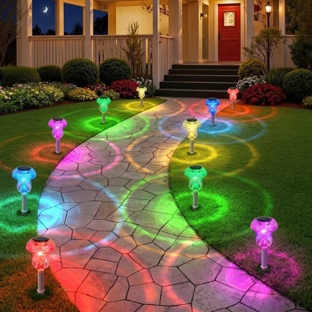 Main image of Solar Lights Outdoor, 16 Pack Mushroom Lights Outside Waterproof, Solar Powered LED Lighting for Garden, Yard, Landscape, Path, Pathway, Lawn, Walkway, Driveway, Backyard Decor (Color Changing)