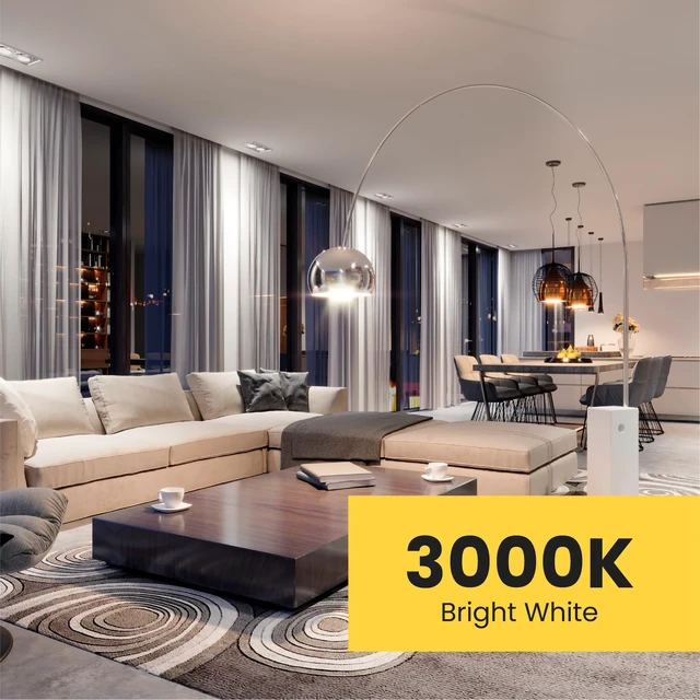 Alt view image 5 of 7 - A19 100W Equivalent LED Light Bulbs, Non-Dimmable, 3000k Bright White, 1600 Lumens, 10 Year, E26 Base, CRI 90, UL Listed, Damp Rated, 6 Pack, OM100/930CA10K/6