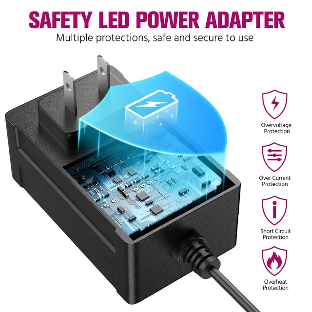 Alt view image 2 of 7 - DC 24V 30W Power Supply 2 Pack, LED Power Adapters, Lighting Transformers,Input AC 100-240V UL-Listed,Class 2 Converter for Low Voltage Lighting