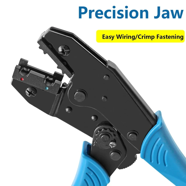 Alt view image 3 of 6 - Flag Terminal Crimper AWG 22-14 (0.5-2.5mm²) Electrical Crimping Tool for right angle spade connector Ratchet Terminal Crimper
