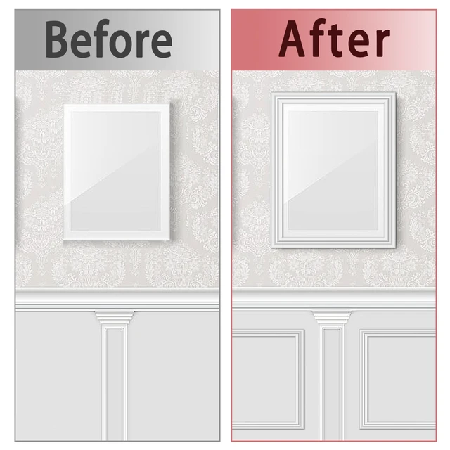 Alt view image 7 of 7 - 20 Ft x 1.6''Wall Decoration Molding Trim,Self-Adhesive 3D Chair Rail Panel Molding, Flexible DIY Wall Trim for Walls Mirror Window Frame and Home Decoration