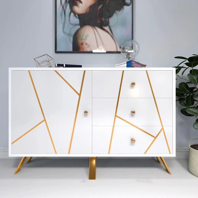 Alt view image 5 of 7 - Stainless Steel Contact Paper Peel and Stick Gold 17.7×393 Stainless Steel Wallpaper for Metallic Chrome Appliances Fridge Vinyl Wrap Self Adhesive Wallpaper Kitchen Dishwasher Cover