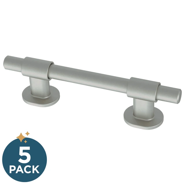 Alt view image 2 of 7 - 5 Pack Matte Brushed Nickel Cabinet Handles Adjustable Drawer Pulls for Kitchen Cabinet Knobs Dressers and Cupboards Fits 1-3/8 to 4 Inch (35102mm) Hole Center | Adjusta-Pull