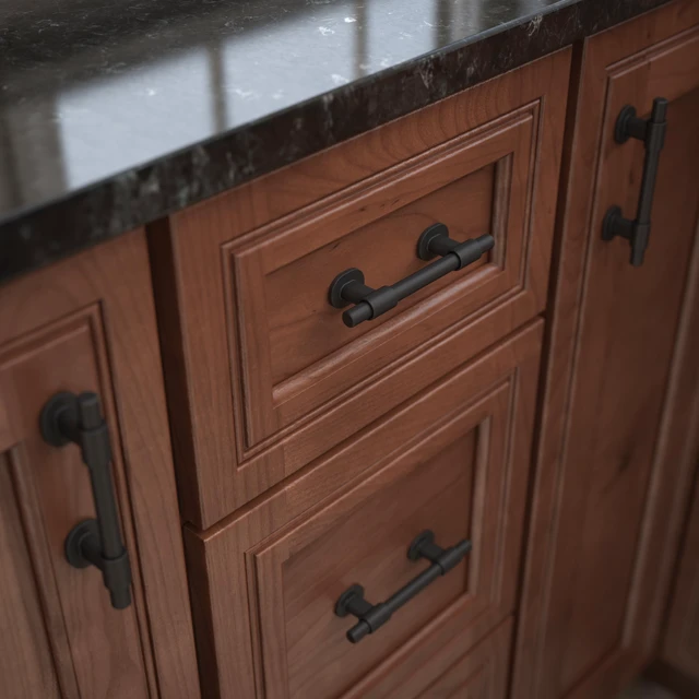 Alt view image 6 of 7 - 5 Pack Matte Black Cabinet Handles Adjustable Drawer Pulls for Kitchen Cabinet Knobs Dressers and Cupboards Fits 1-3/8 to 4 Inch (35102mm) Hole Center | Adjusta-Pull