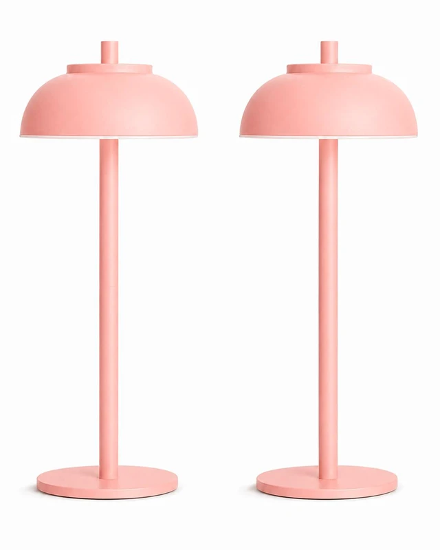Main image of Pink Cordless Table Lamps, Rechargeable LED Touch Lamp, 2 Pack Waterproof, 5000mAh Battery, Touch Dimming, Wireless Table Lamps for Outdoor Patio, Restaurant, Dinner, Table Top, Home Bar