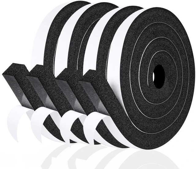 Main image of AC Window Seal Foam Tape, 1" x 1" Thick Weather Strip, 4 Rolls