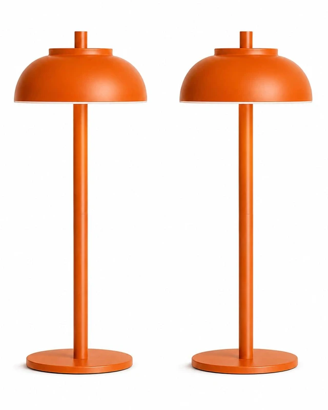 Main image of Orange Cordless Table Lamps, Rechargeable LED Touch Lamp, 2 Pack Waterproof, 5000mAh Battery, Touch Dimming, Wireless Table Lamps for Outdoor Patio, Restaurant, Dinner, Table Top, Home Bar
