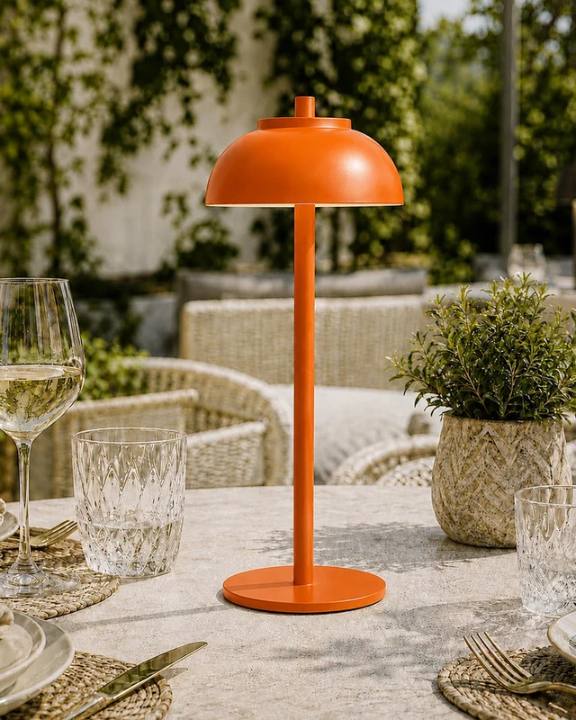 Alt view image 2 of 7 - Orange Cordless Table Lamps, Rechargeable LED Touch Lamp, 2 Pack Waterproof, 5000mAh Battery, Touch Dimming, Wireless Table Lamps for Outdoor Patio, Restaurant, Dinner, Table Top, Home Bar