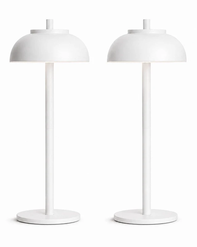 Main image of White Cordless Table Lamps, Rechargeable LED Touch Lamp, 2 Pack Waterproof, 5000mAh Battery, Touch Dimming, Wireless Table Lamps for Outdoor Patio, Restaurant, Dinner, Table Top, Home Bar