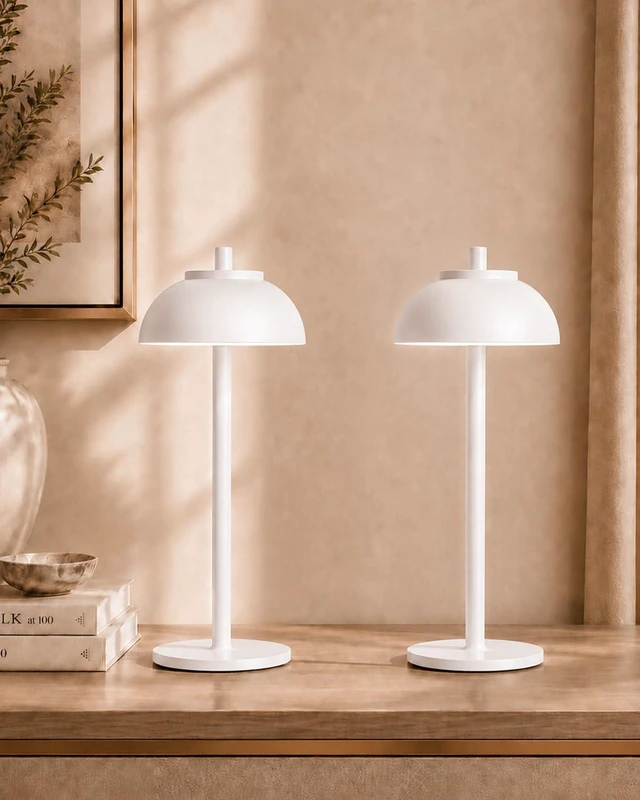 Alt view image 6 of 7 - White Cordless Table Lamps, Rechargeable LED Touch Lamp, 2 Pack Waterproof, 5000mAh Battery, Touch Dimming, Wireless Table Lamps for Outdoor Patio, Restaurant, Dinner, Table Top, Home Bar