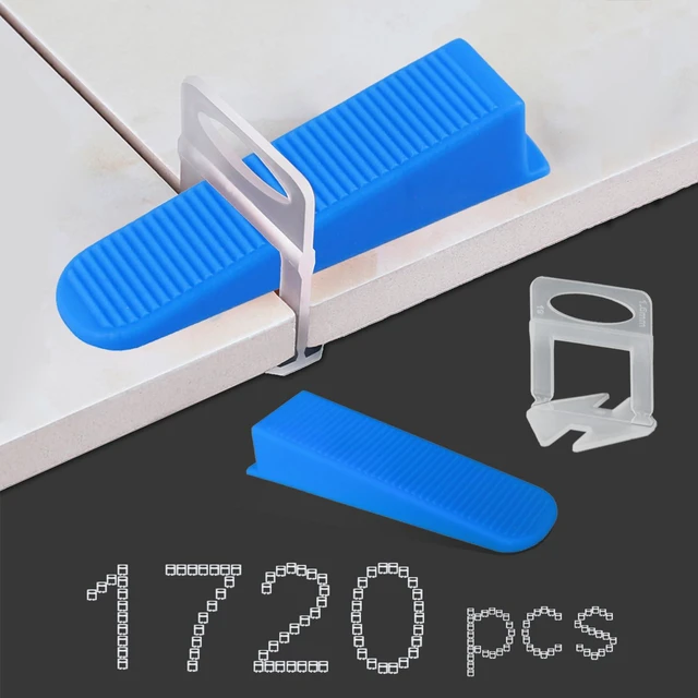 Main image of Tile Leveling System 1/16Kit 1400pcs Tile Leveler Spacers Clips +320pcs Reusable Wedges Tile Leveler Tool Set for Tile & Stone Installation1720