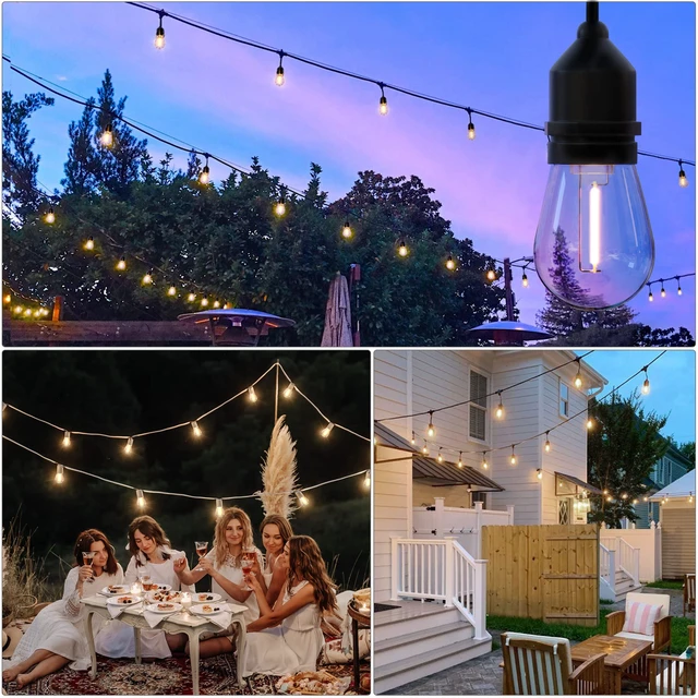 Alt view image 2 of 7 - 36 Pack Shatterproof Outdoor String S14 Replacement Bulb, 1W,2700K Waterproof, LED Energy Efficient, Dimmable, E26 Base, Equal to 11W Incandescent Bulb, Warm White, Not Solar String Compatible