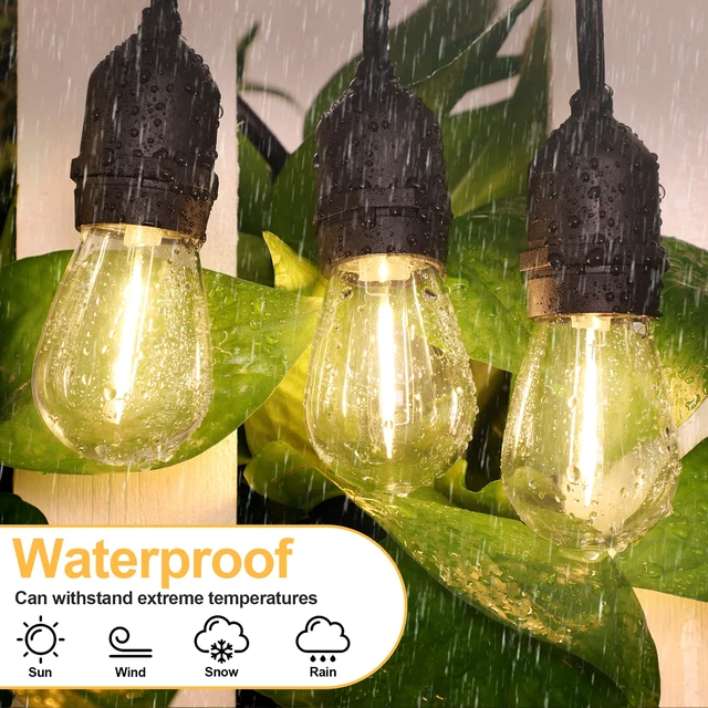 Alt view image 7 of 7 - 36 Pack Shatterproof Outdoor String S14 Replacement Bulb, 1W,2700K Waterproof, LED Energy Efficient, Dimmable, E26 Base, Equal to 11W Incandescent Bulb, Warm White, Not Solar String Compatible