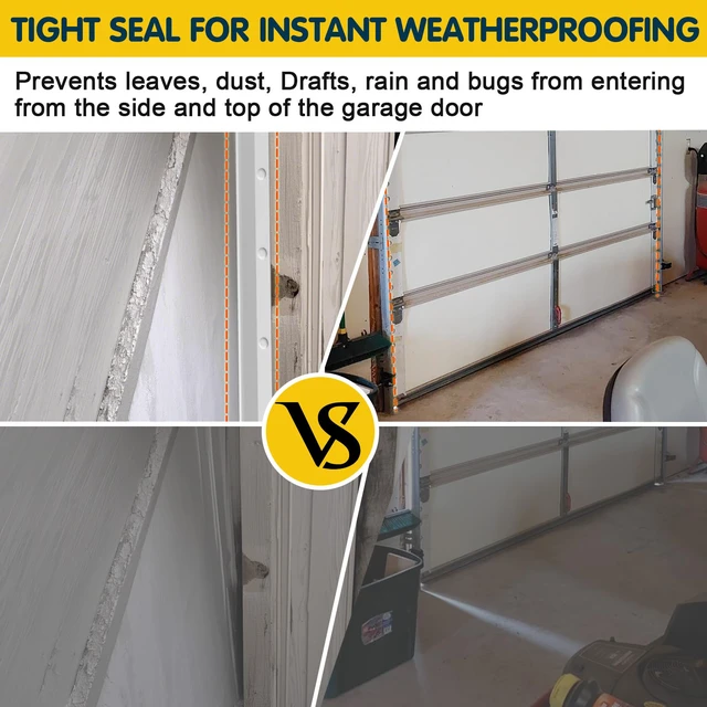 Alt view image 4 of 7 - Garage Door Seal Top and Sides - 23 FT TPE Weather Stripping Garage Door Seal Replacement Weatherproofing Universal Sealing, White