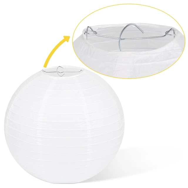 Alt view image 3 of 7 - 10pcs White Paper Lanterns, 12 inch Hanging Lantern Hanging Round Chinese Paper Lanterns, for Party Decoration, Wedding Anniversary