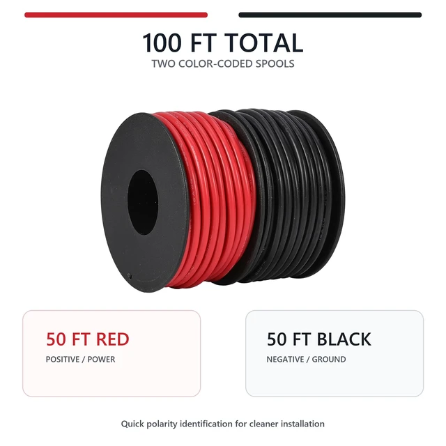 Alt view image 4 of 7 - 18 AWG Silicone Wire, 100 ft Red and Black Flexible Stranded Tinned Copper Hookup Wire, 600V High Temperature, For Automotive, RC, Battery, LED and DIY Projects