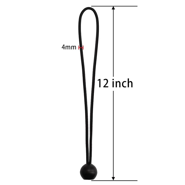 Alt view image 2 of 2 - 30 Pcs Bungee Cords with Balls 12 inch Black Ball Bungees Heavy Duty Tarp Bungee Cords Trap Weather Resistant Tie Down Strap for Camping, Tents, Cargo, Holding Wire and Hoses