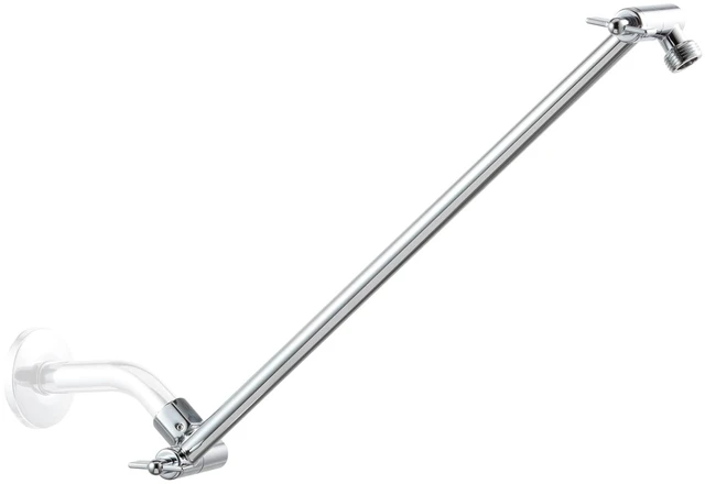Main image of Shower Head Extension Arm, 16 in Shower Extension Arm with Locking Nut, Adjustable Shower Arm Extender, G1/2 Connector for Fixed Shower Head & Handheld Showerhead, Chrome