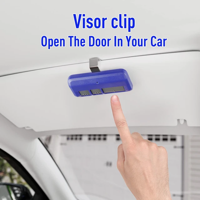 Alt view image 3 of 7 - Universal Garage Door Opener Remote for LiftMaster/Chamberlain/Craftsman, Replacement Garage Door Remote, Garage Remote Control Universal Work with 5 Color Learn Buttons, Blue, 2 Pack