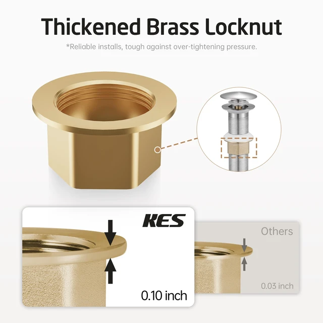 Alt view image 7 of 7 - Bathroom Sink Drain with Strainer Basket Hair Catcher Anti Clog Pop Up Drain Stopper Vanity Vessel Sink Without Overflow, Brushed Nickel All Metal Rustproof 304 Stainless Steel, S2013D-BN