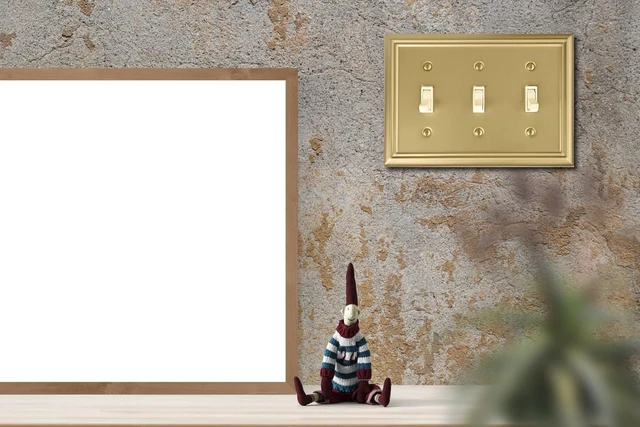 Alt view image 5 of 7 - Triple Toggle Light Switch Cover Adler Metal Wall Plate, 2-Pack Brushed Brass 3 Gang, for Light Switch Cover Decorative Wallplate, Durable