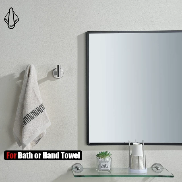 Alt view image 4 of 7 - Bathroom Towel Hook Brushed, Coat Robe Clothes Bath Wall Hooks for Kitchen Garage SUS 304 Stainless Steel Thick 0.8mm, 2 Pack Brushed Steel, TH100-BN-P2