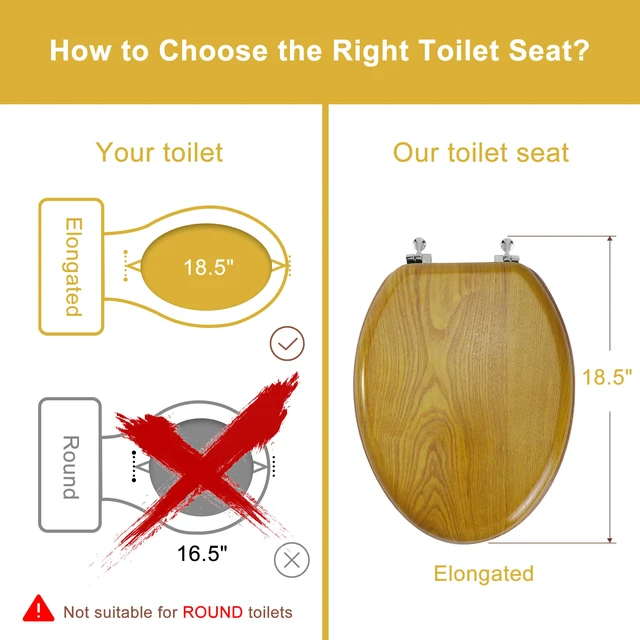 Alt view image 2 of 7 - Durable Wood Veneer Natural Toilet Seat Metal Hinged Easy Clean Anti-scratch American Standard(Elongated,Oak)